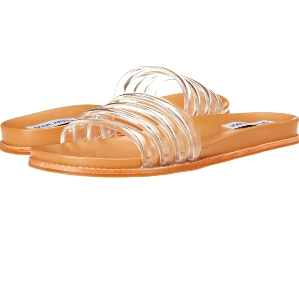 Steve Madden Drips Slides Sandal- Clear Sz 10